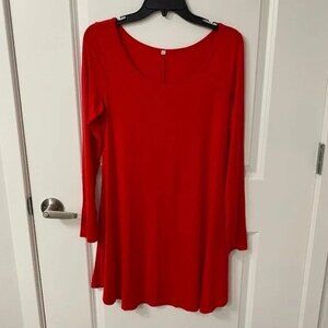 Women's Long Sleeve Shirt Dress. Red. Small. Casual. Valentine's Day. Comfy.